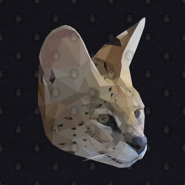 Low Poly Serval Head by ErinFCampbell